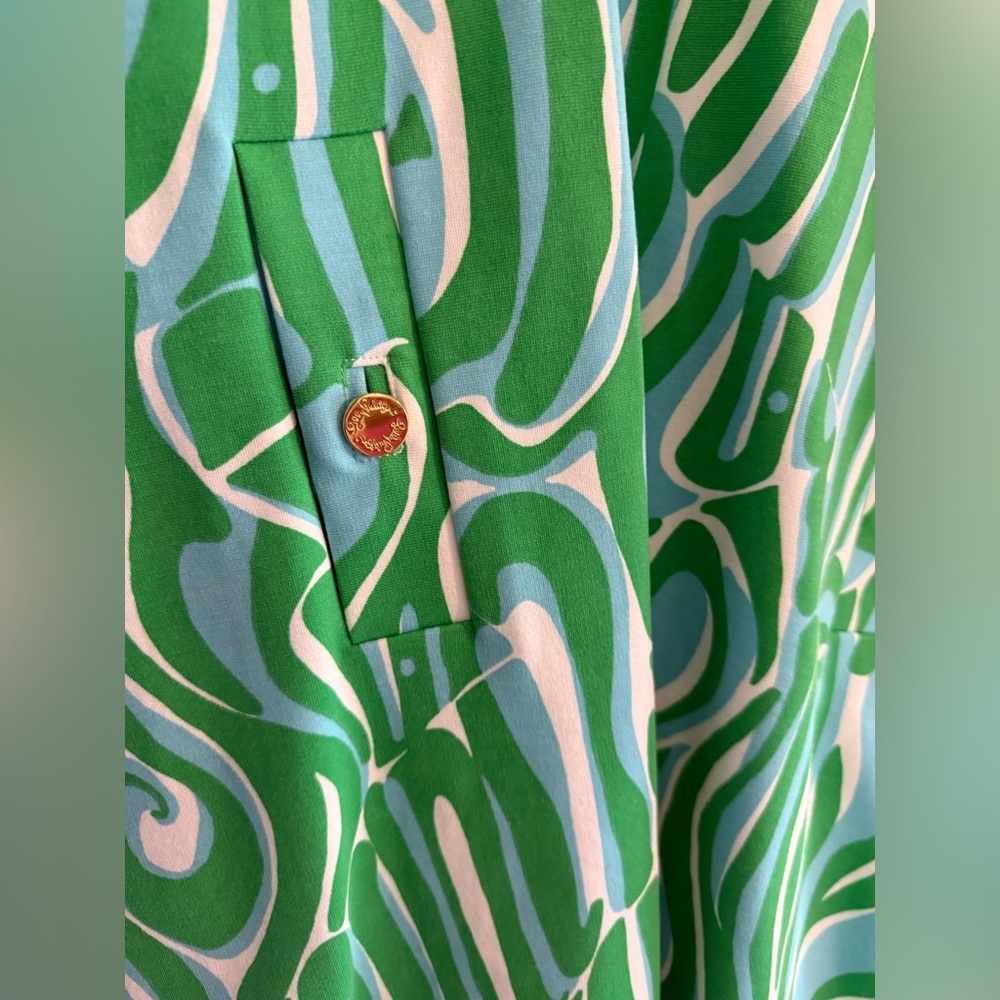 Lilly Pulitzer Green and White Charlena Shift Dress - Picture 2 of 4